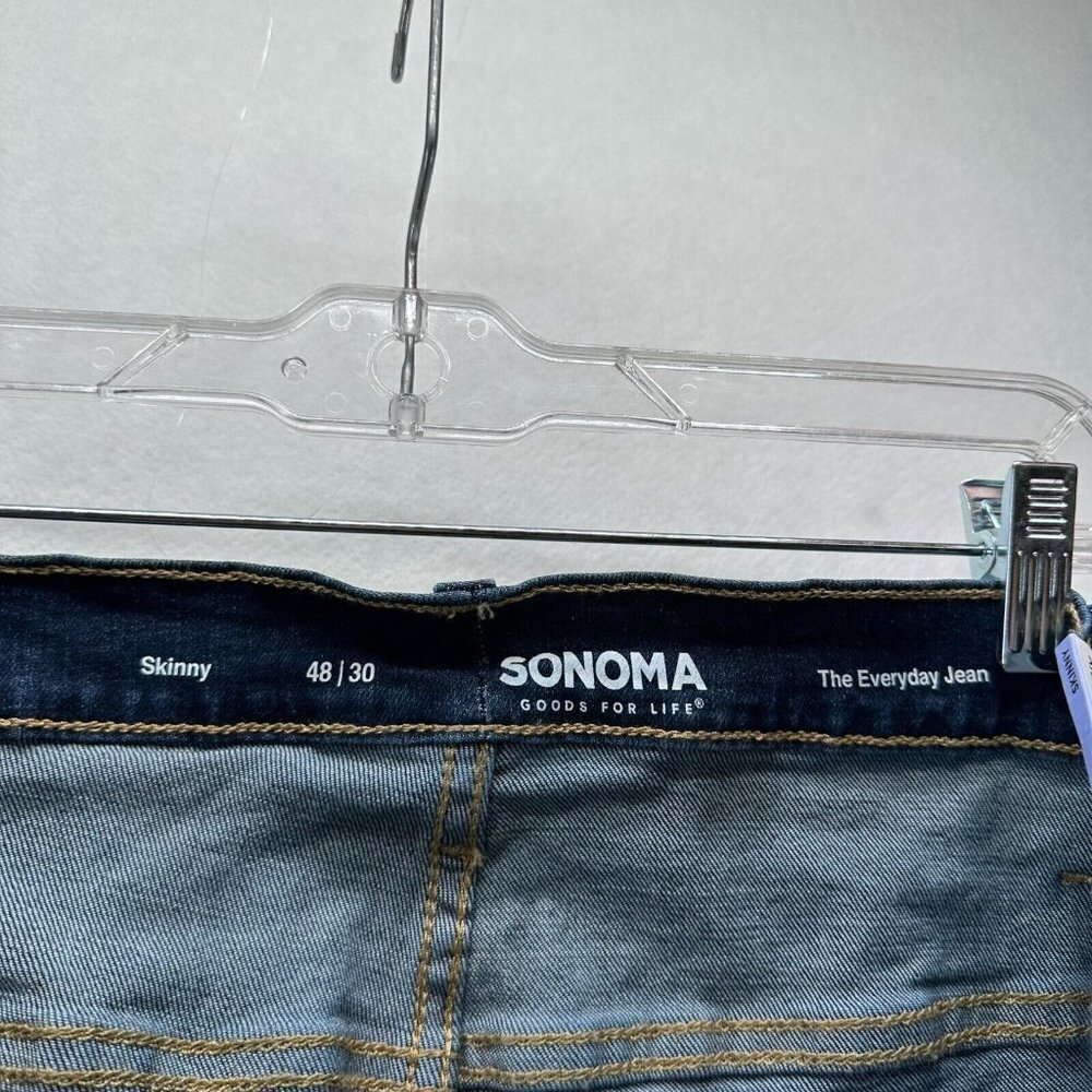 Sonoma Jeans Womens 48/30 The Everyday Skinny Dark Washed Stretch Denim Blue - Picture 9 of 14